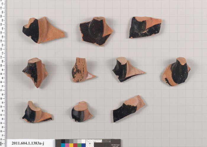 Terracotta fragments of kylikes (drinking cups)
