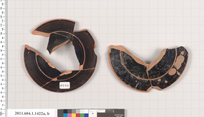 Terracotta fragments of kylikes (drinking cups)