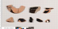 Glass striped mosaic bowl fragment