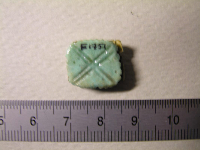 square serrated pellet bead; amulet